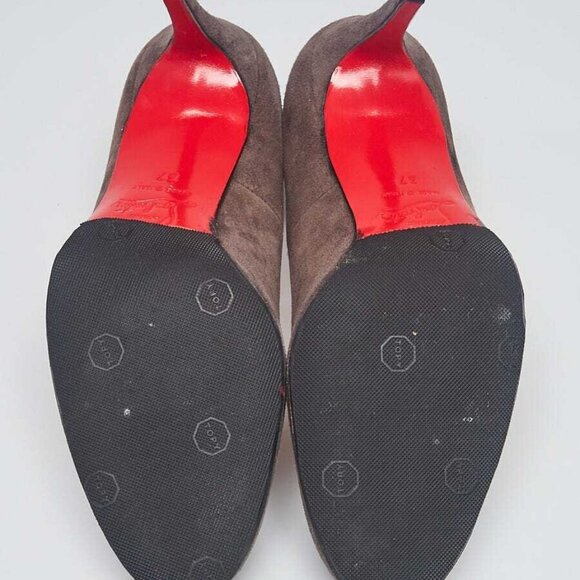Christian Louboutin Elephant Grey Suede Simple 85 Pumps Size 6.5/37 - Picture 2 of 5